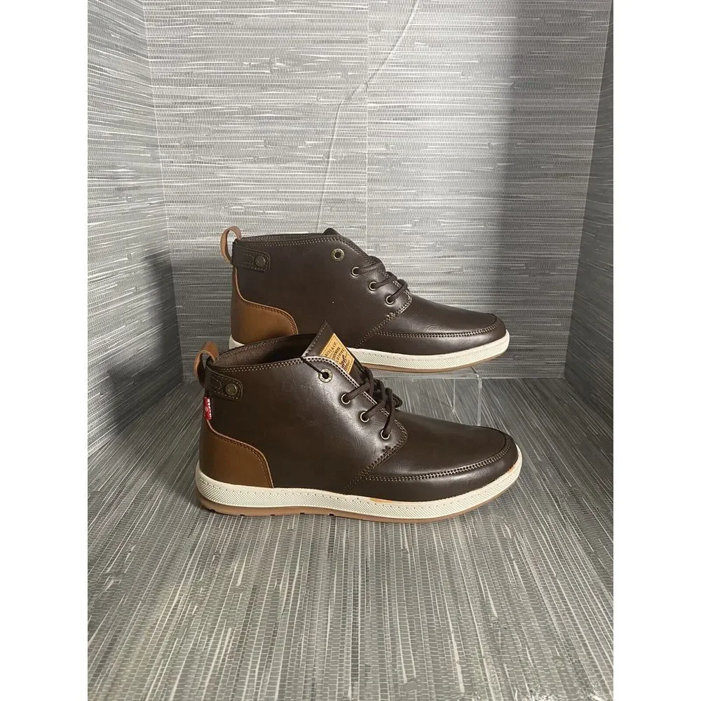 Levi's Mens Atwater Burnish BT Lace Up Boots Brown/Tan Size 8